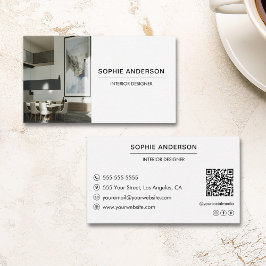 Professionele Aangepaste Foto QR Designer Wit Visitekaartje