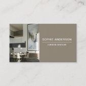 Professionele Aangepaste Foto QR Ontwerper Taupe Visitekaartje (Voorkant)