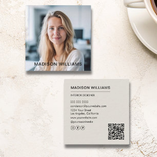 Professionele Aangepaste Foto QR Sociale Media Vierkante Visitekaartje