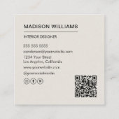 Professionele Aangepaste Foto QR Sociale Media Vierkante Visitekaartje (Achterkant)