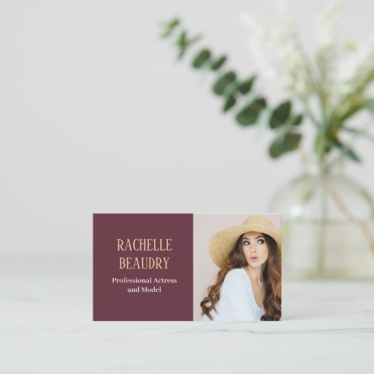 Professionele aangepaste foto rode Bourgogne Visitekaartje (Staand voorkant)