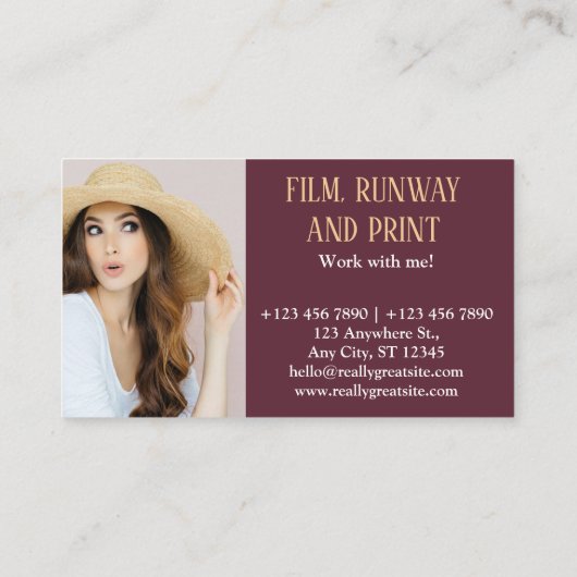 Professionele aangepaste foto rode Bourgogne Visitekaartje (Achterkant)