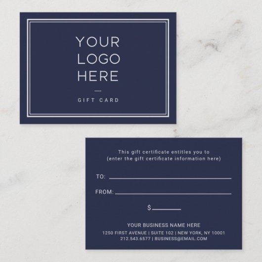 Professionele aangepaste Logo | Eenvoudig cadeaubo Kortingskaartje (Voorkant / Achterkant)