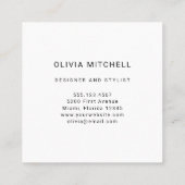 Professionele aangepaste Logo | Eenvoudig en minim Vierkante Visitekaartje (Achterkant)