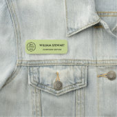 Professionele Aangepaste Logo Lime Groene Medewerk Naamplaatje (In situ)