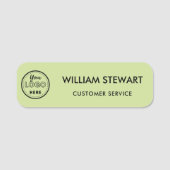 Professionele Aangepaste Logo Lime Groene Medewerk Naamplaatje (Voorkant)