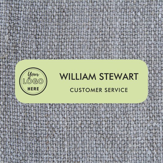 Professionele Aangepaste Logo Lime Groene Medewerk Naamplaatje