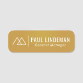 Professionele Aangepaste Logo Medewerker Goud Magn Naamplaatje (Voorkant)