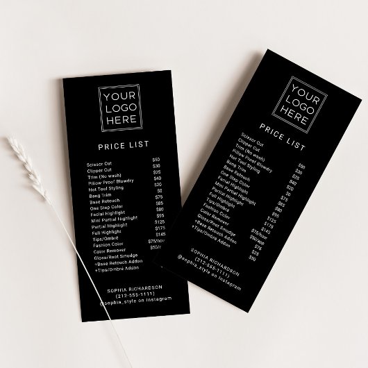 Professionele aangepaste Logo | Prijslijstservices Reclamekaart