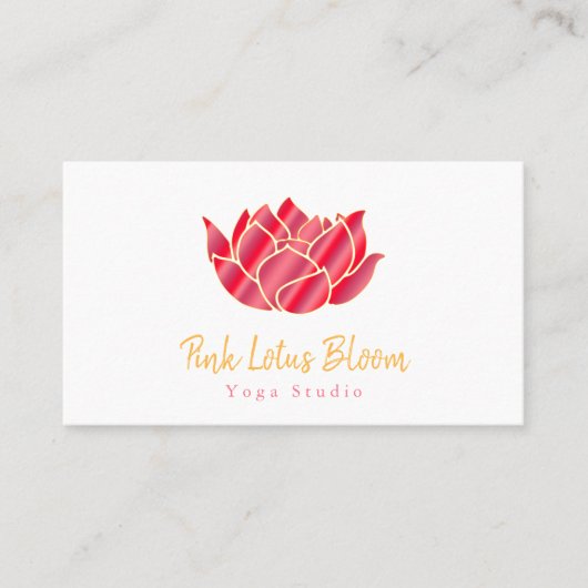 Professionele aangepaste Lotus Logo Yoga Studio Visitekaartje (Voorkant)