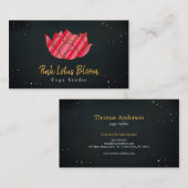 Professionele aangepaste Lotus Logo Yoga Studio Visitekaartje (Voorkant / Achterkant)