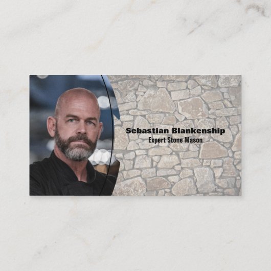 Professionele, aangepaste muur met fotostone visitekaartje (Achterkant)