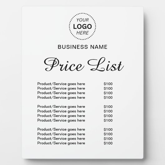 Professionele Aangepaste Naam Logo Diensten Prijsl Fotoplaat (Voorkant)