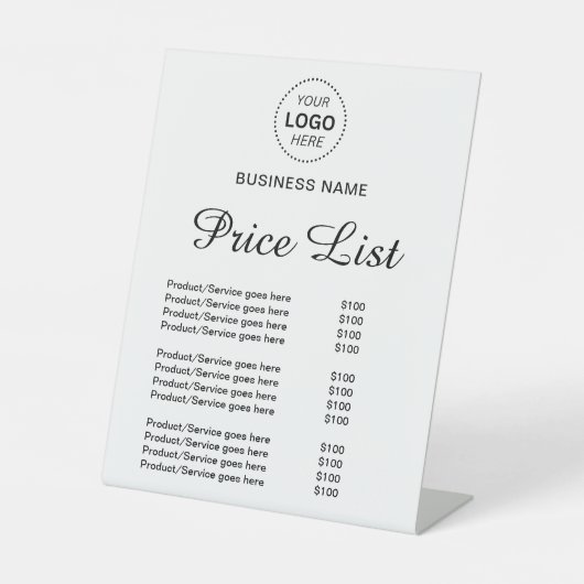 Professionele Aangepaste Naam Logo Diensten Prijsl Reclamebord Met Voetstuk (Voorkant)