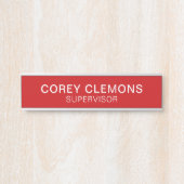 Professionele Aangepaste Naam Titel Rood & Wit Kan Deurbordje (Voorkant)