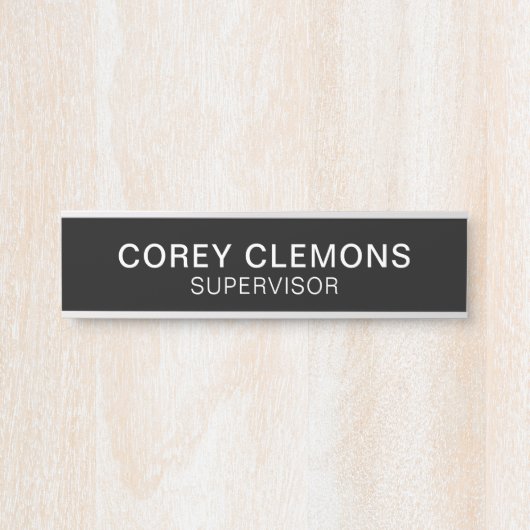 Professionele aangepaste naam Titel Zwart Wit Kant Deurbordje (Voorkant)