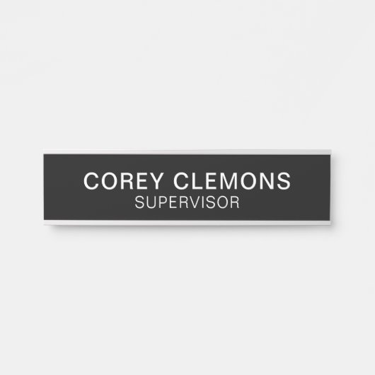 Professionele aangepaste naam Titel Zwart Wit Kant Deurbordje (Voorkant)