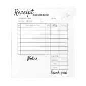Professionele aangepaste ontvangstbewijzen voor za notitieblok (Voorkant)