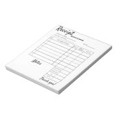 Professionele aangepaste ontvangstbewijzen voor za notitieblok (Linkerzijde)