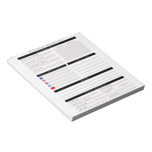 Professionele aangepaste overzichtsplanner voor be notitieblok (Schuin)