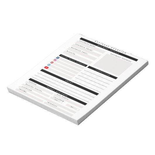 Professionele aangepaste overzichtsplanner voor be notitieblok (Linkerzijde)