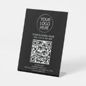 Professionele aangepaste QR-code Business Logo Tex Reclamebord Met Voetstuk (Voorkant)