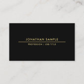 Professionele Aangepaste QR-code Elegant Zwart & G Visitekaartje (Voorkant)