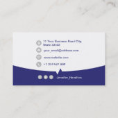 Professionele aangepaste QRCode-foto Blauw grijs Visitekaartje (Achterkant)