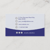 Professionele aangepaste QRCode-foto Blauw grijs Visitekaartje (Achterkant)