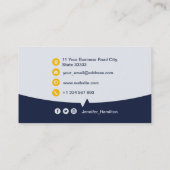 Professionele aangepaste QRCode-foto Donkerblauw G Visitekaartje (Achterkant)