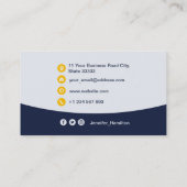 Professionele aangepaste QRCode-foto Donkerblauw G Visitekaartje (Achterkant)