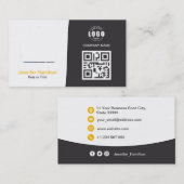 Professionele aangepaste QRCode Foto Geel Geel Visitekaartje (Voorkant / Achterkant)