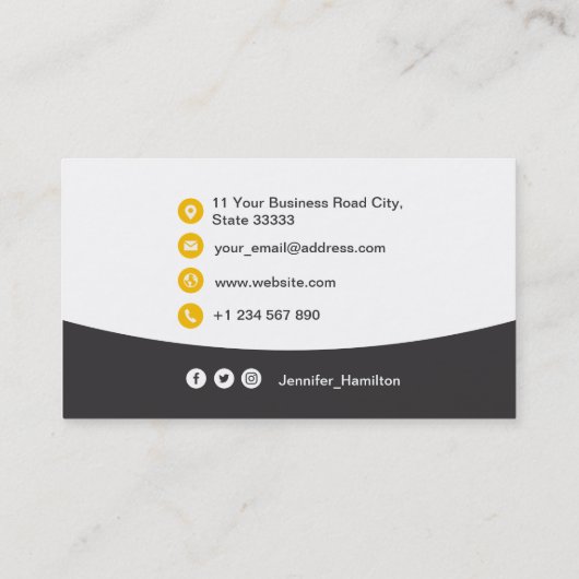 Professionele aangepaste QRCode Foto Geel Geel Visitekaartje (Achterkant)