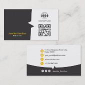 Professionele aangepaste QRCode Foto Geel Geel Visitekaartje (Voorkant / Achterkant)