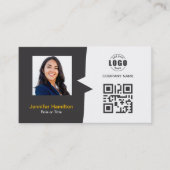 Professionele aangepaste QRCode Foto Geel Geel Visitekaartje (Voorkant)