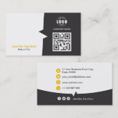 Professionele aangepaste QRCode Foto Geel Geel Visitekaartje (Voorkant / Achterkant)