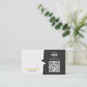 Professionele aangepaste QRCode Foto Geel Geel Visitekaartje (Staand voorkant)