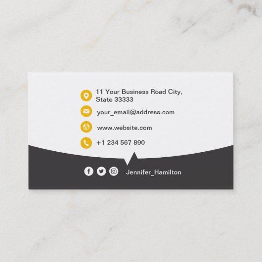 Professionele aangepaste QRCode Foto Geel Geel Visitekaartje (Achterkant)