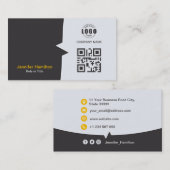 Professionele aangepaste QRCode Foto Geel Geel Visitekaartje (Voorkant / Achterkant)