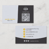 Professionele aangepaste QRCode Foto Geel Geel Visitekaartje (Voorkant / Achterkant)