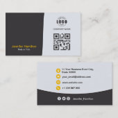 Professionele aangepaste QRCode Foto Geel Geel Visitekaartje (Voorkant / Achterkant)