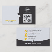 Professionele aangepaste QRCode Foto Geel Geel Visitekaartje (Voorkant / Achterkant)