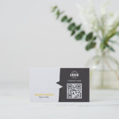 Professionele aangepaste QRCode Foto Geel Geel Visitekaartje (Staand voorkant)