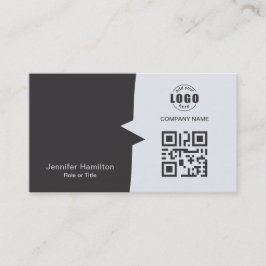 Professionele aangepaste QRCode Foto Gray Business Visitekaartje