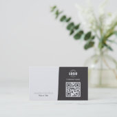 Professionele aangepaste QRCode Foto Gray Business Visitekaartje (Staand voorkant)