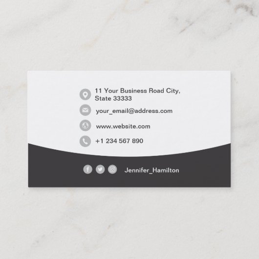 Professionele aangepaste QRCode Foto Gray Business Visitekaartje (Achterkant)