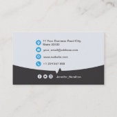 Professionele aangepaste QRCode Foto grijs blauw Visitekaartje (Achterkant)