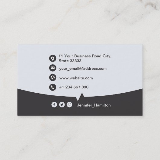 Professionele aangepaste QRCode Foto grijs Visitekaartje (Achterkant)