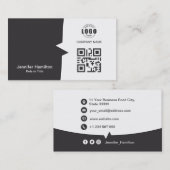 Professionele aangepaste QRCode Foto grijs Visitekaartje (Voorkant / Achterkant)