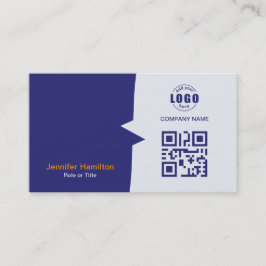 Professionele aangepaste QRCode-fotoblauw Sinaasap Visitekaartje